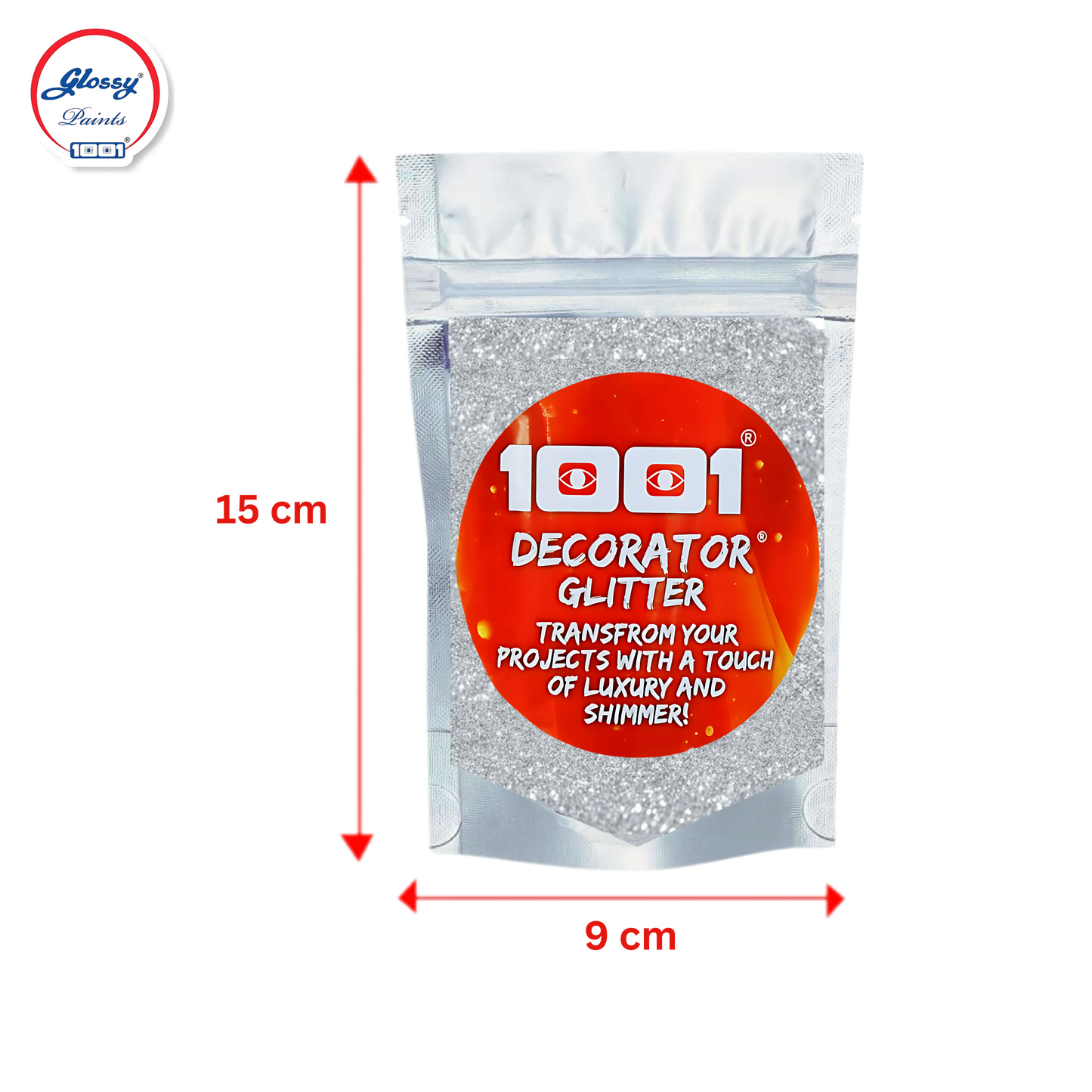 Glossy Decorator Glitter for Epoxy Grout, Art Epoxy, Speaker Paint | Silver