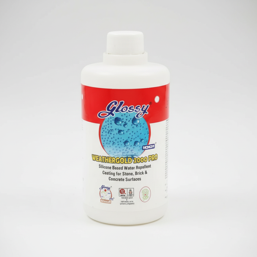 Bottle of Glossy WeatherGold 2000 Pro on a white background
