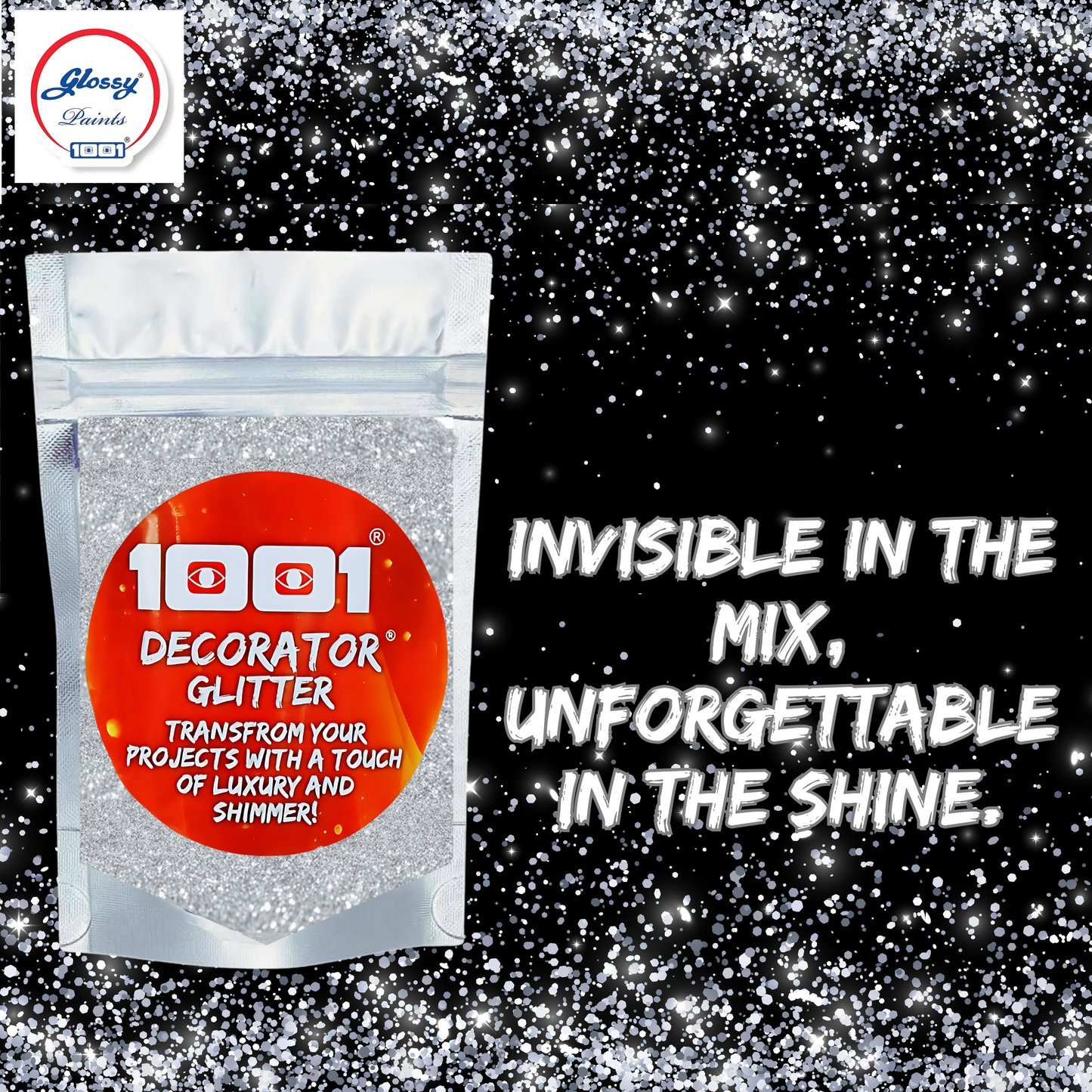 1001 Glossy Decorator Glitter for Epoxy Grout, Art Epoxy, Speaker Paint