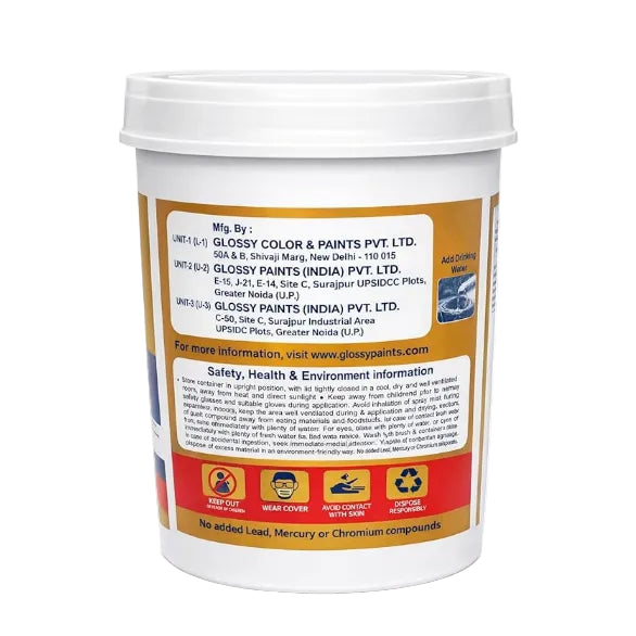 Glossy Paints container with label on a white background