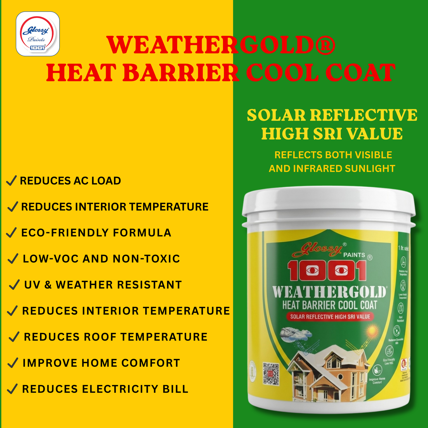 1001 Weathergold Heat Barrier A Cool Roof Coating/Heat Reflective Paint Super AF