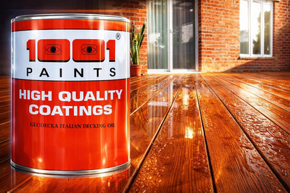 1001 Glodecka Italian Decking Oil St | Premium Wood Protection Oil | UV & Water Resistant | For Outdoor Wooden Decks, Floors & Furniture, Long-Lasting for Hardwood Surfaces - 1 Ltr