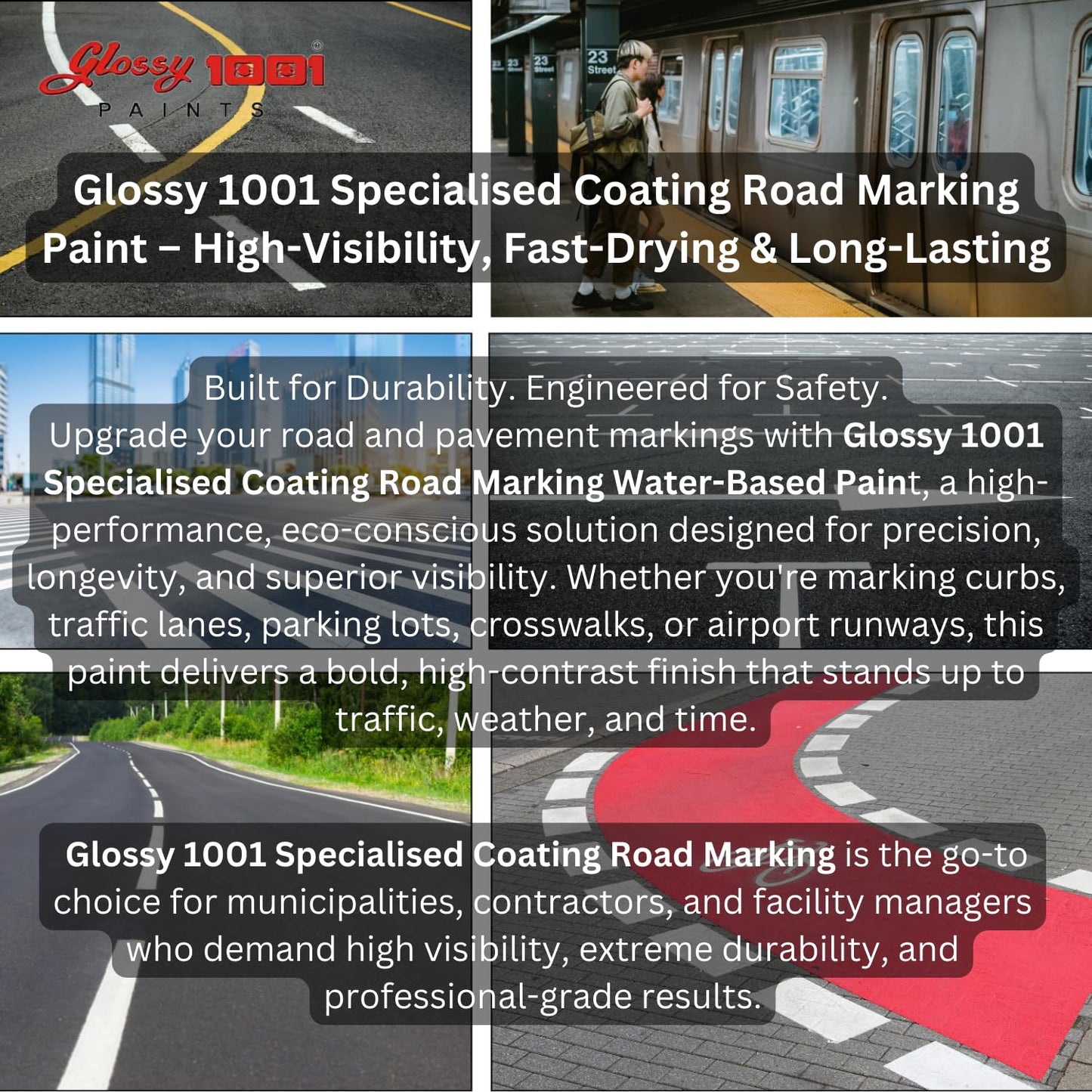 1001 Specialised Coating Road Marking Paint For Curb, Traffic Road, Pavement Striping, Parking Lots, Crosswalks, Driveways, Airports, Traffic Signs, Painting, Arts & CraftsSuper AF