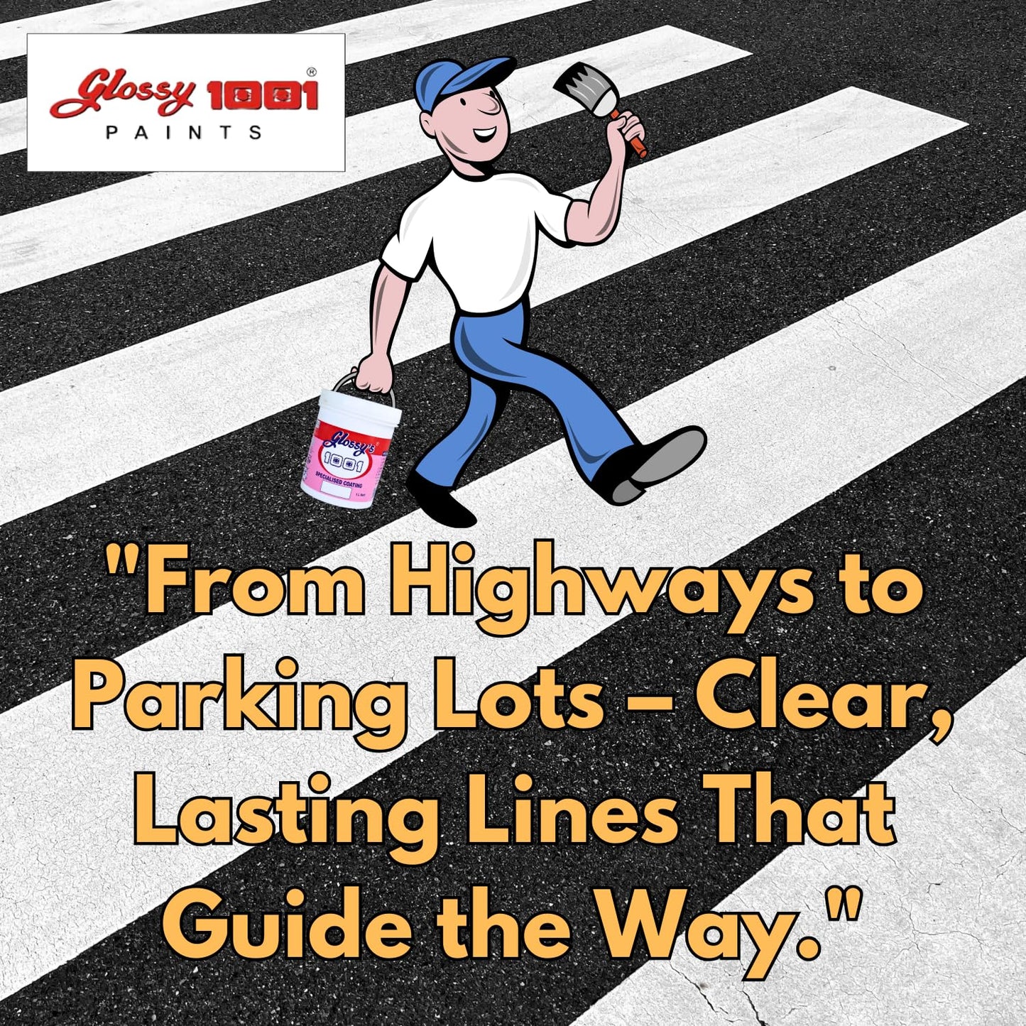 1001 Specialised Coating Road Marking Paint For Curb, Traffic Road, Pavement Striping, Parking Lots, Crosswalks, Driveways, Airports, Traffic Signs, Painting, Arts & CraftsSuper AF