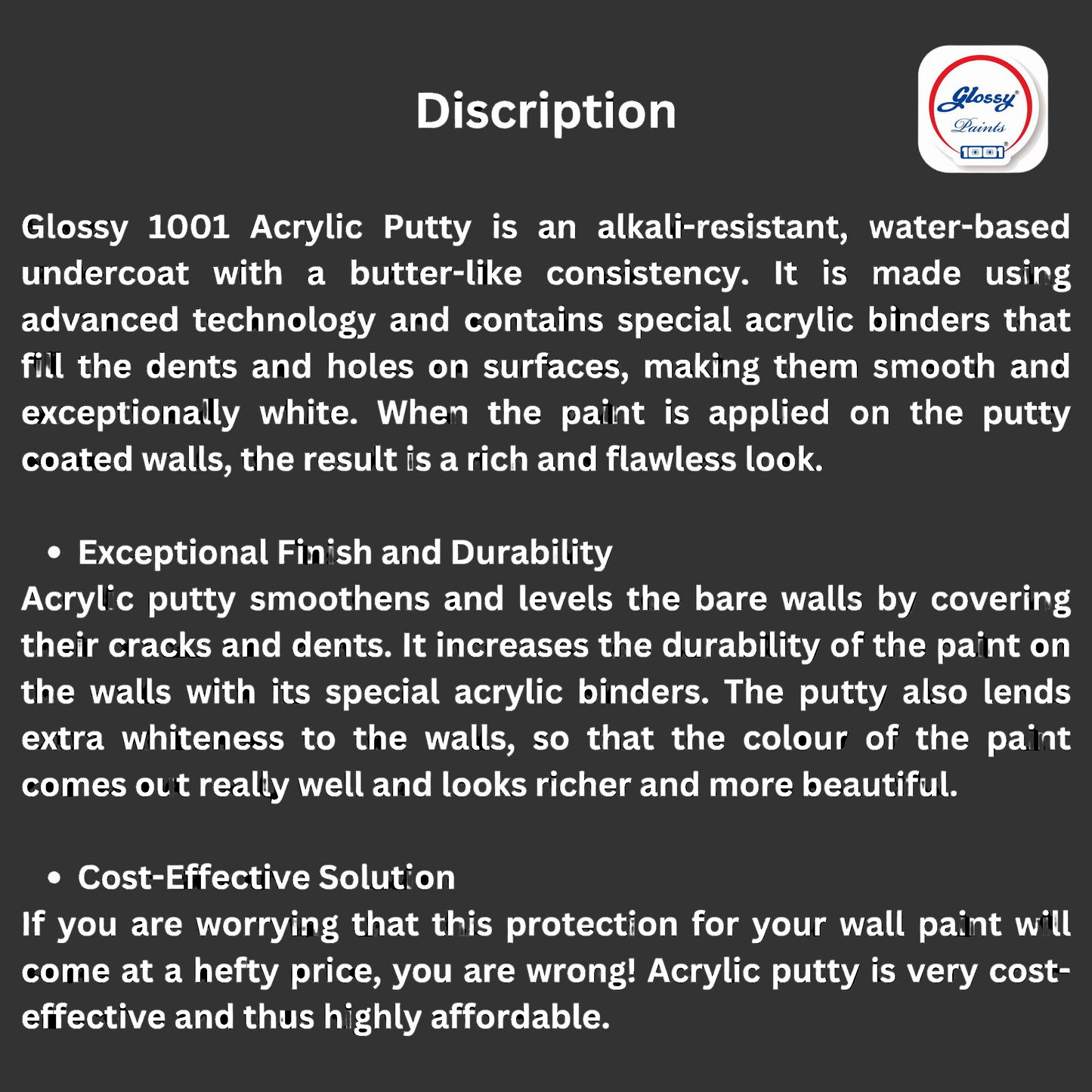 1001 Acrylic Wall Putty