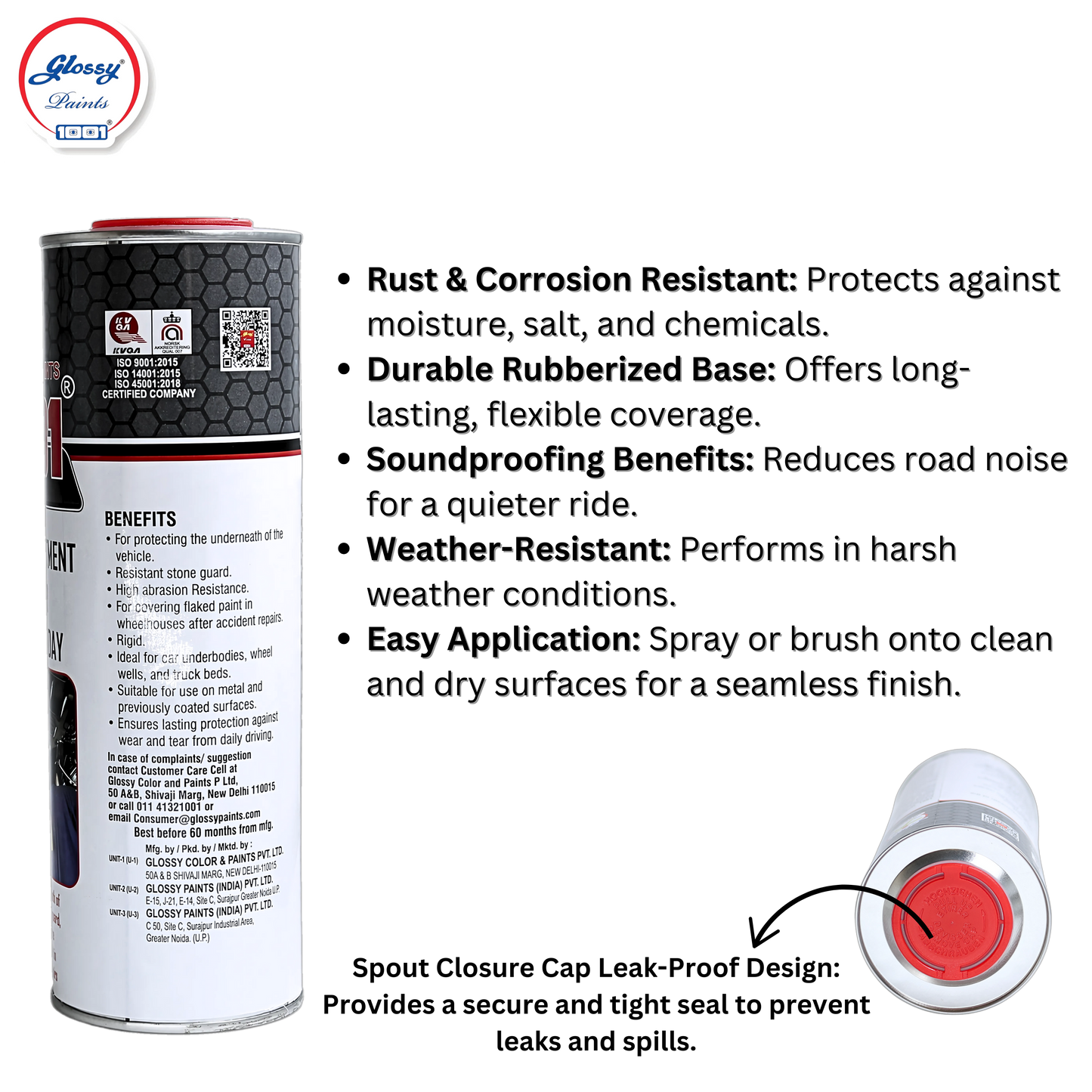 1001 Anti Rust Treatment for Car Under Body Black