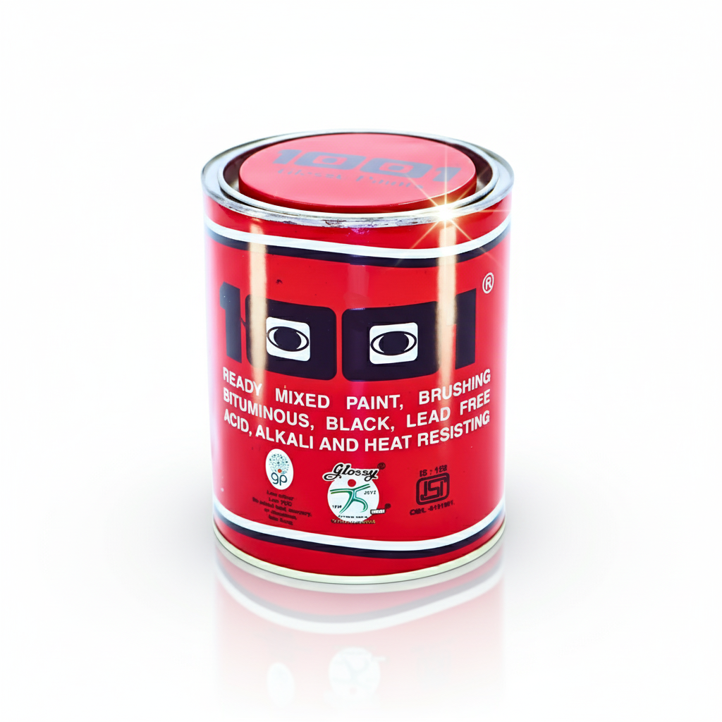 1001 Ready Mixed Paint, RMP Brushing Bituminous, Black, Lead Free, Acid Alkali and Heat Resisting ST - IS 158 Super AF