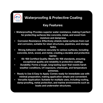 1001 Ready Mixed Paint, RMP Brushing Bituminous, Black, Lead Free, Acid Alkali and Heat Resisting ST - IS 158 Super AF