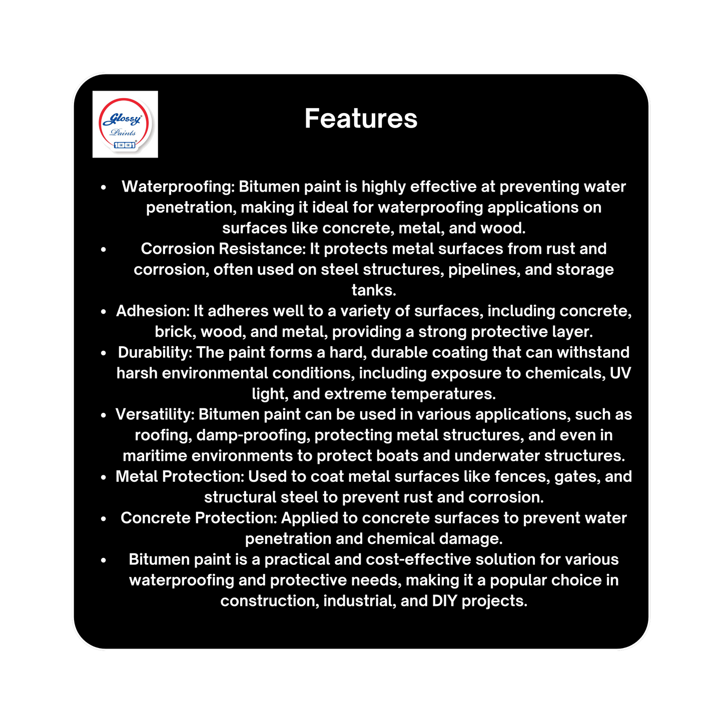 1001 Ready Mixed Paint, RMP Brushing Bituminous, Black, Lead Free, Acid Alkali and Heat Resisting ST - IS 158 Super AF