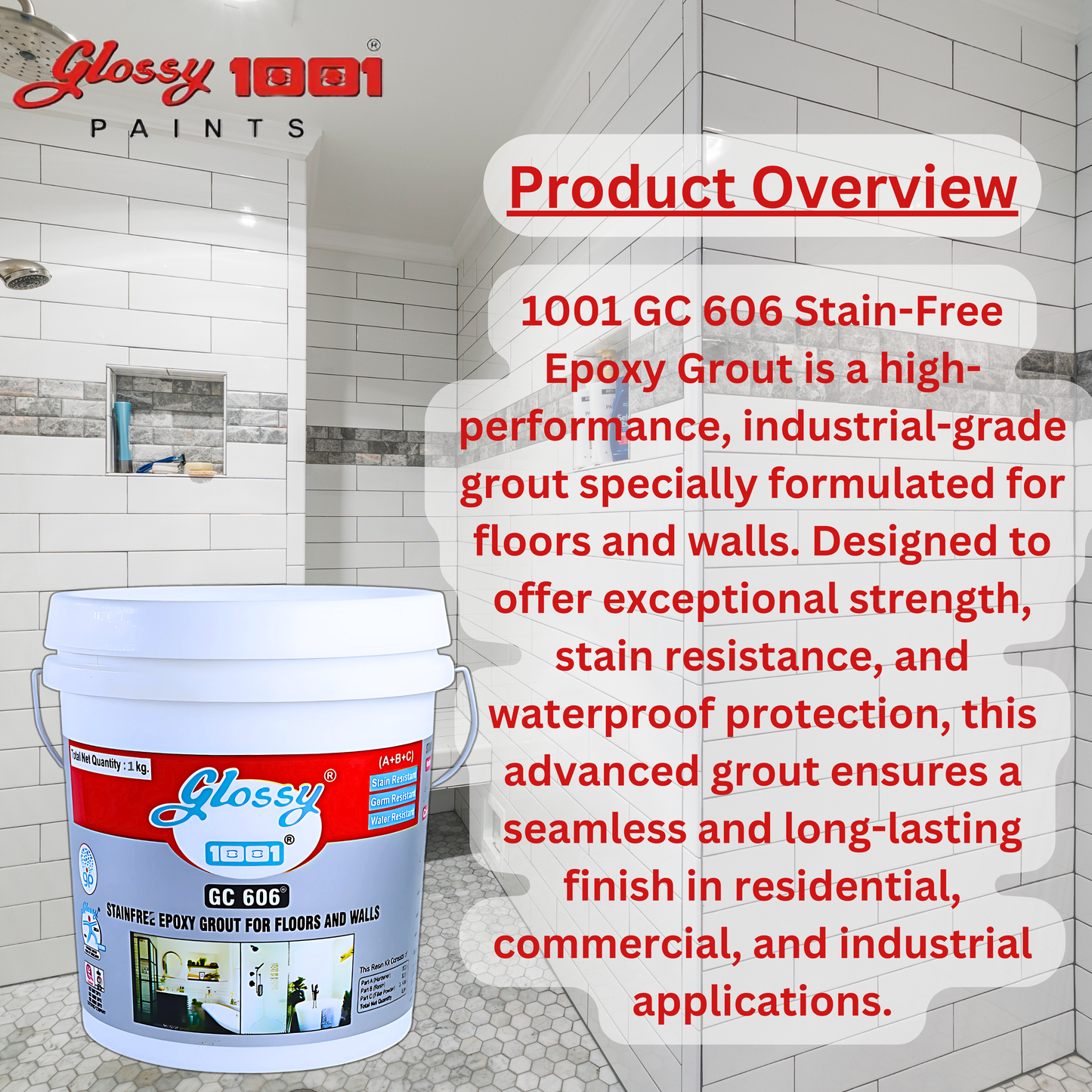 1001 GC 606 Stainfree Epoxy Grout for Floors and Walls Super AF