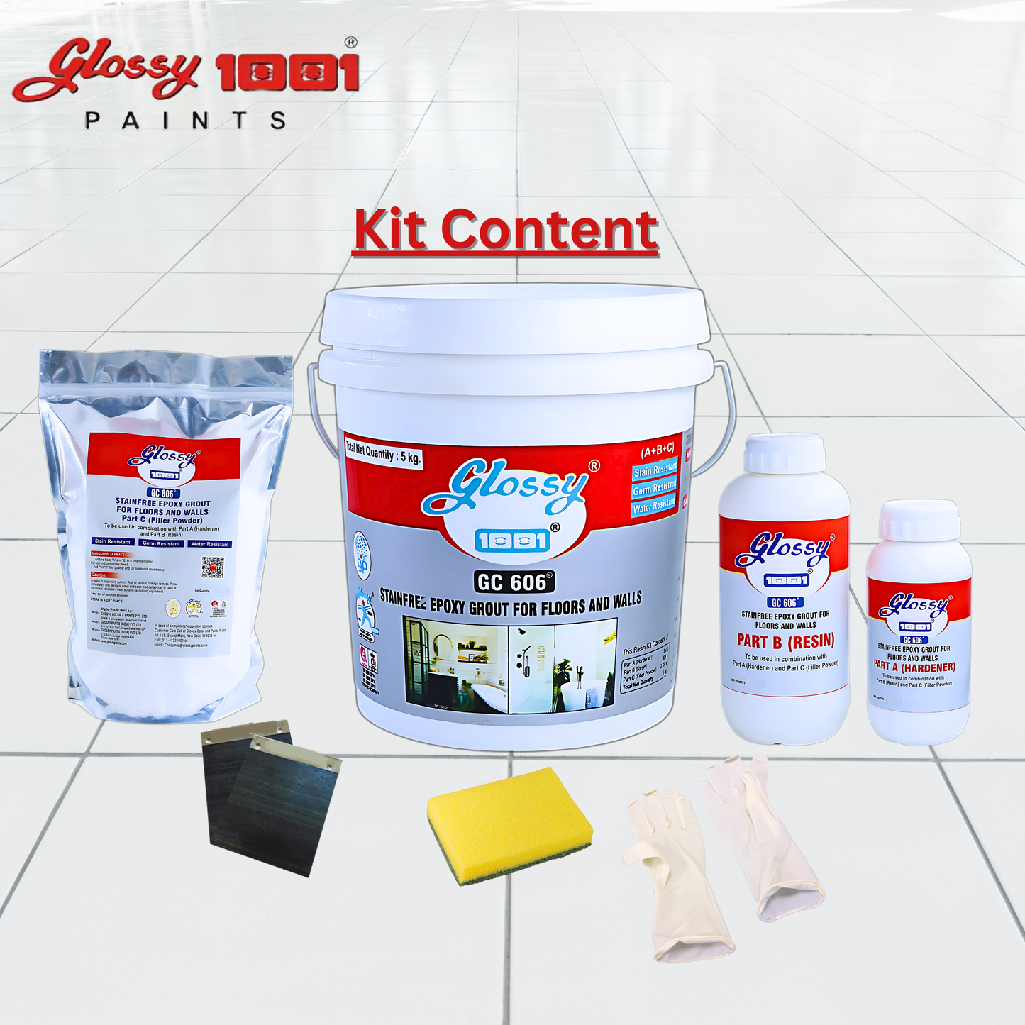 1001 GC 606 Stainfree Epoxy Grout for Floors and Walls Super AF