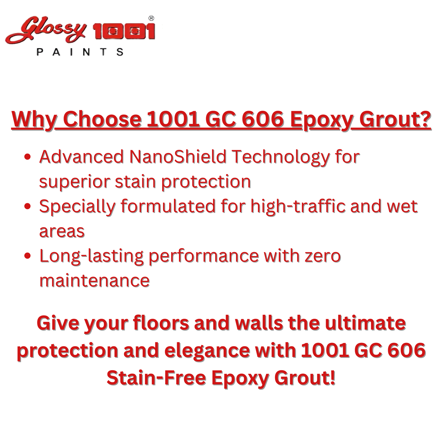 1001 GC 606 Stainfree Epoxy Grout for Floors and Walls Super AF