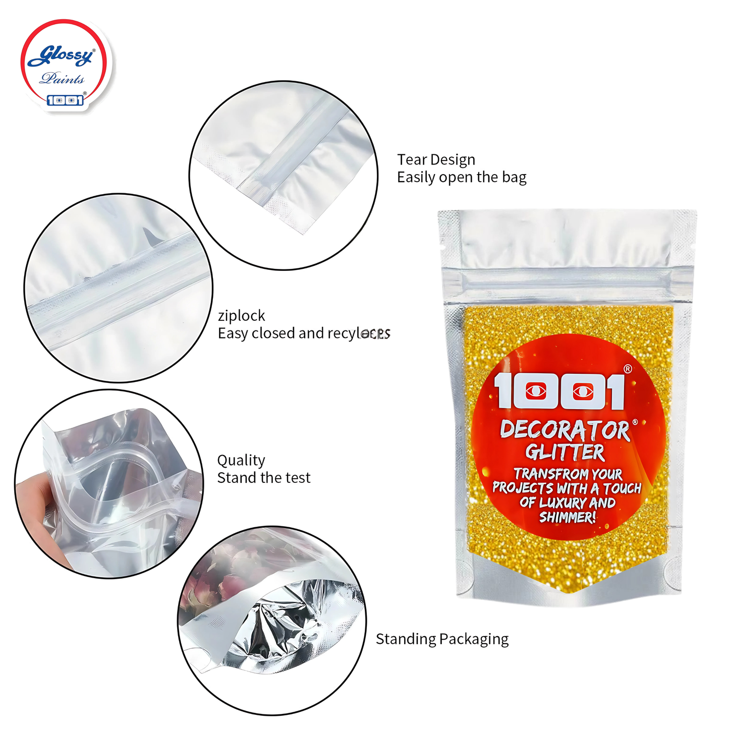 Glossy Decorater Glitter for Epoxy Grout, Art Epoxy, Speaker Paint Golden