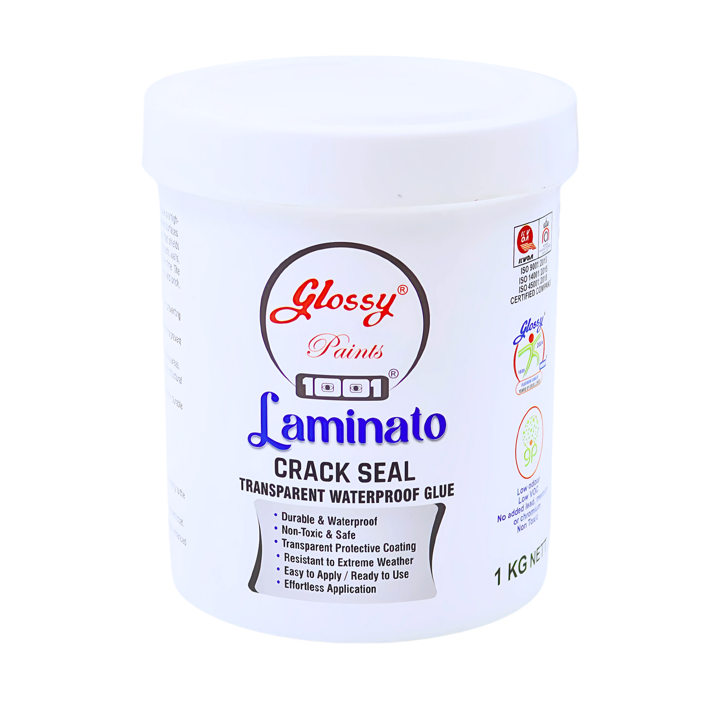 Glossy Paints Laminato Crack Seal container on a white background