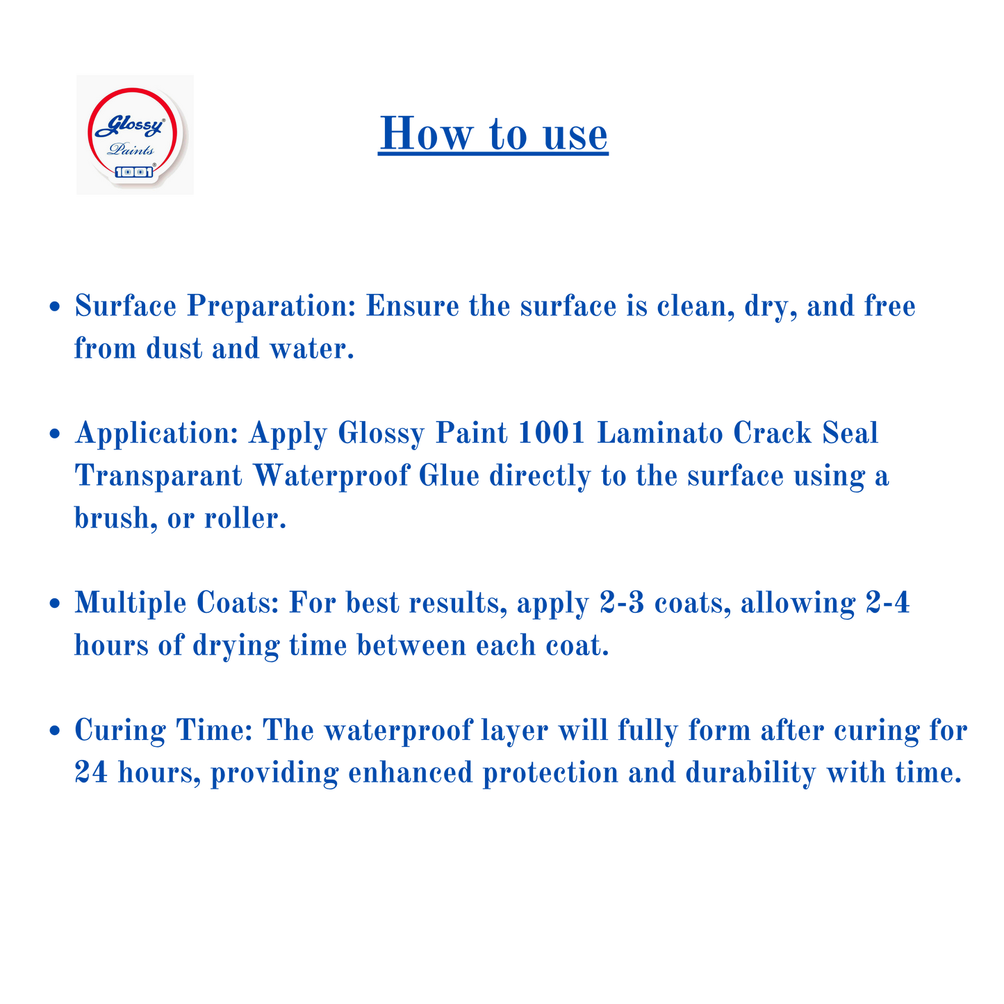 Glossy 1001 Laminato Crack Seal Barrier Water Proof Glue