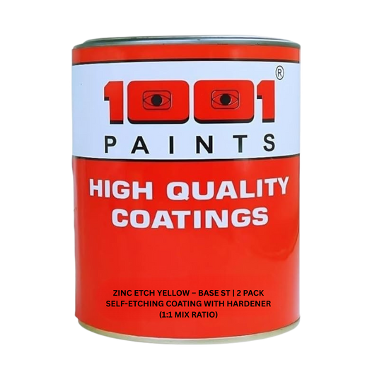 1001 Zinc Etch Yellow – Base ST | 2 Pack Self-Etching Coating with Hardener (1:1 Mix Ratio) | Anti-Corrosive Metal Coating Super AF