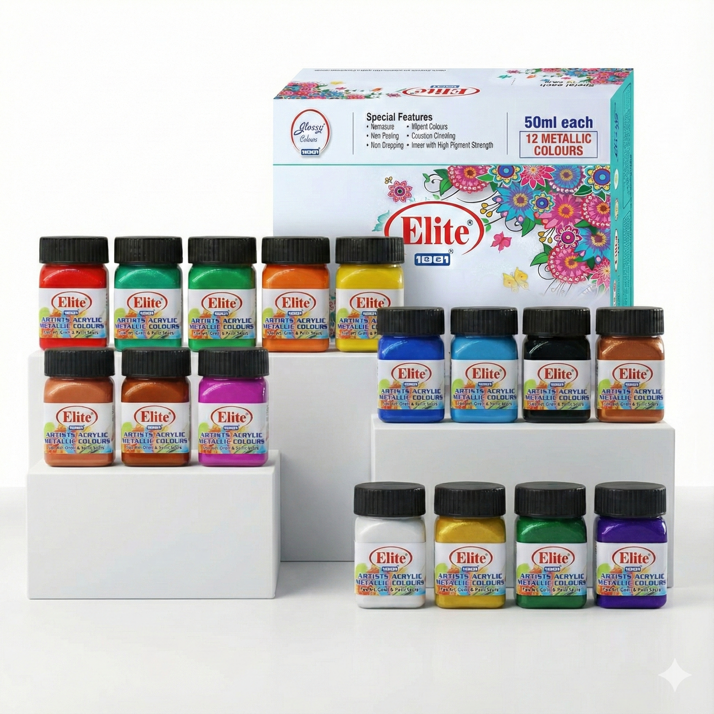 Elite Artist's Acrylic Metallic Colors for Multi-surface Super AF