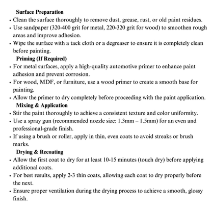 1001 Autoking Hi-Gloss Automotive Coating for Cars, Buses, Trucks, Bikes & Industrial Use | Ideal for Collision Repair, Restoration & Custom Coatings