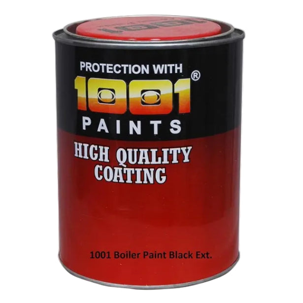 Red paint can with '1001 Paints' branding on a white background