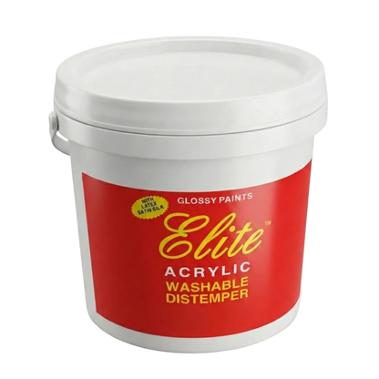 1001 Elite Acrylic Washable Distemper Wall Paint White Smooth finish WT Super AF