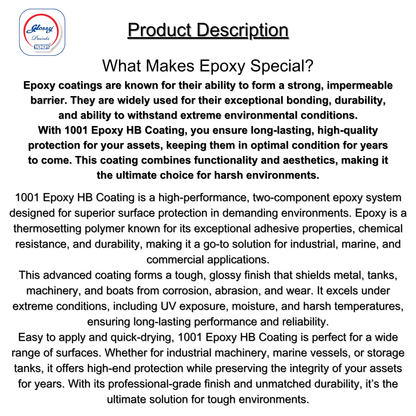 1001 Epoxy Paint HB Coating 2 Pack System With Hardener