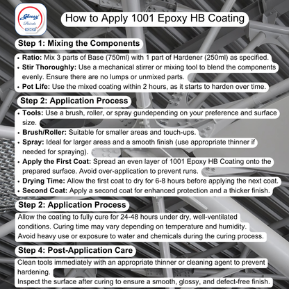 1001 Epoxy Paint HB Coating 2 Pack System With Hardener
