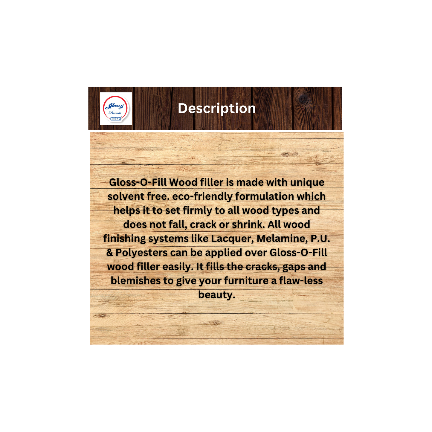 1001 Gloss-o-Fill Natural Wood Filler