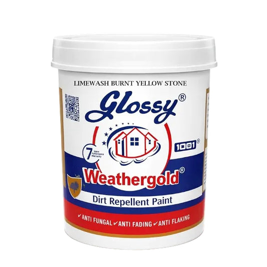 Weathergold dirt repellent paint container on a white background