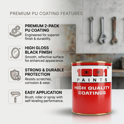 1001 Aromatic Infinity PU Paint for Metal 2 Pack ST Interior Black Super AF