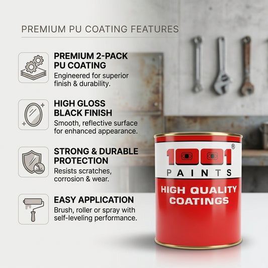 1001 Aromatic Infinity PU Paint for Metal 2 Pack ST Interior Black Super AF